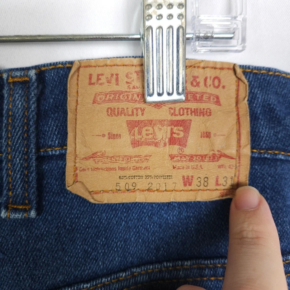 Vintage Levi's‎ 509 Stretch Blue High Rise Jeans USA Made Men's 38x31 Fit 36x29